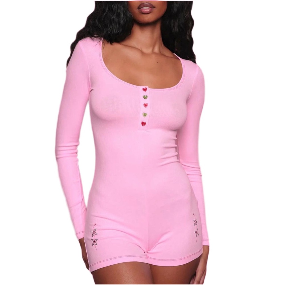 mistletoe onesie / pink bodysuit onsie